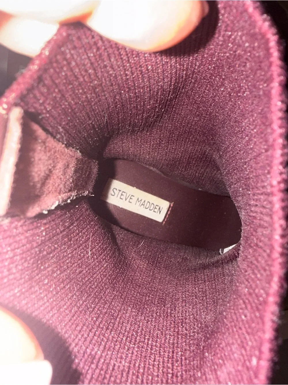 Steve Madden Burgundy knit Sock Ankle Booties